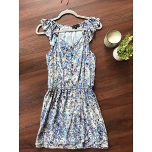 AQUA by Bloomingdales Floral Ruffle Dress XS